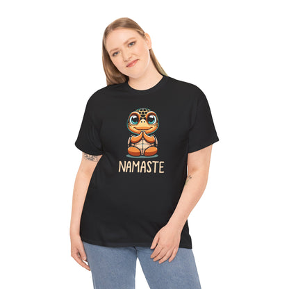 Sea Turtle Yoga Namaste - Unisex Cotton Tee Shirt