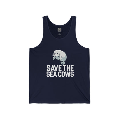 Save the Sea Cows! (Manatees)-Unisex Jersey Tank