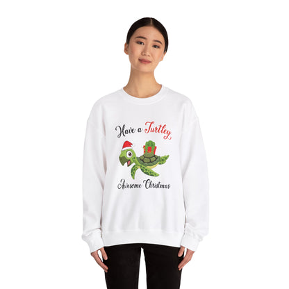 Unisex Crewneck Sweatshirt - Have a Turtley Awesome Christmas