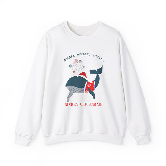 Unisex Crewneck Sweatshirt - Whale Whale Whale, Merry Christmas