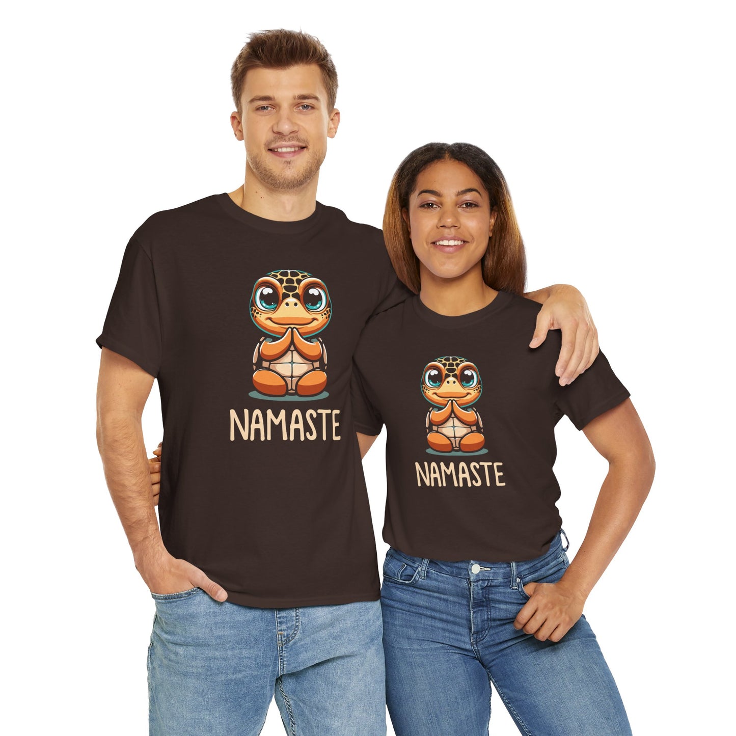 Sea Turtle Yoga Namaste - Unisex Cotton Tee Shirt