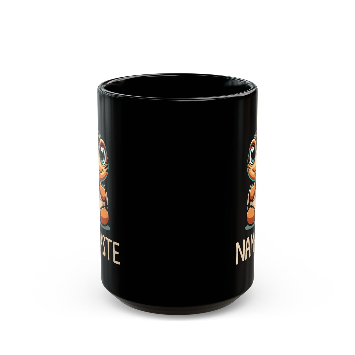 Sea Turtle Namaste- Black Coffee Mug 11oz