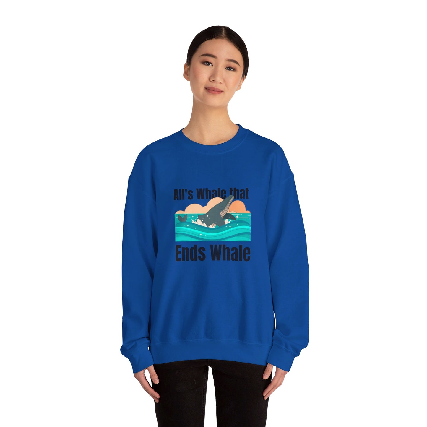 All's Whale That Ends Whale Crewneck Sweatshirt