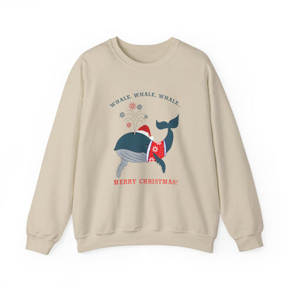 Unisex Crewneck Sweatshirt - Whale Whale Whale, Merry Christmas