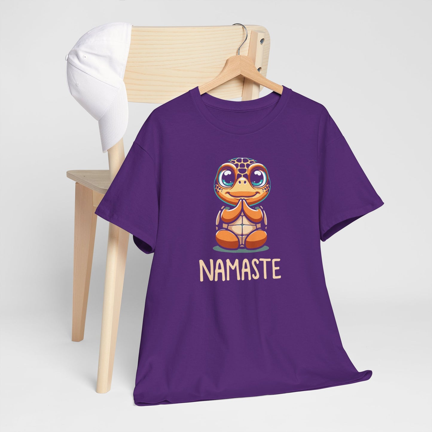 Sea Turtle Yoga Namaste - Unisex Cotton Tee Shirt