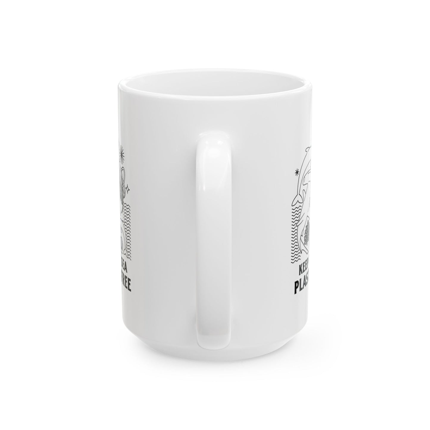 Keep the Sea Plastic Free Ceramic Mug, (11oz, 15oz)