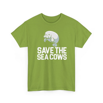 Save the Sea Cows! (Manatees) -Unisex Heavy Cotton Tee