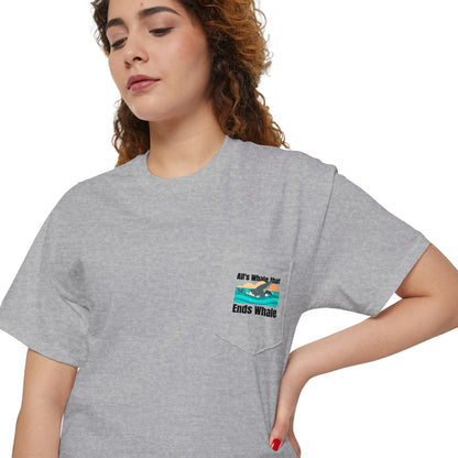 All's Whale That Ends Whale Pocket T-Shirt