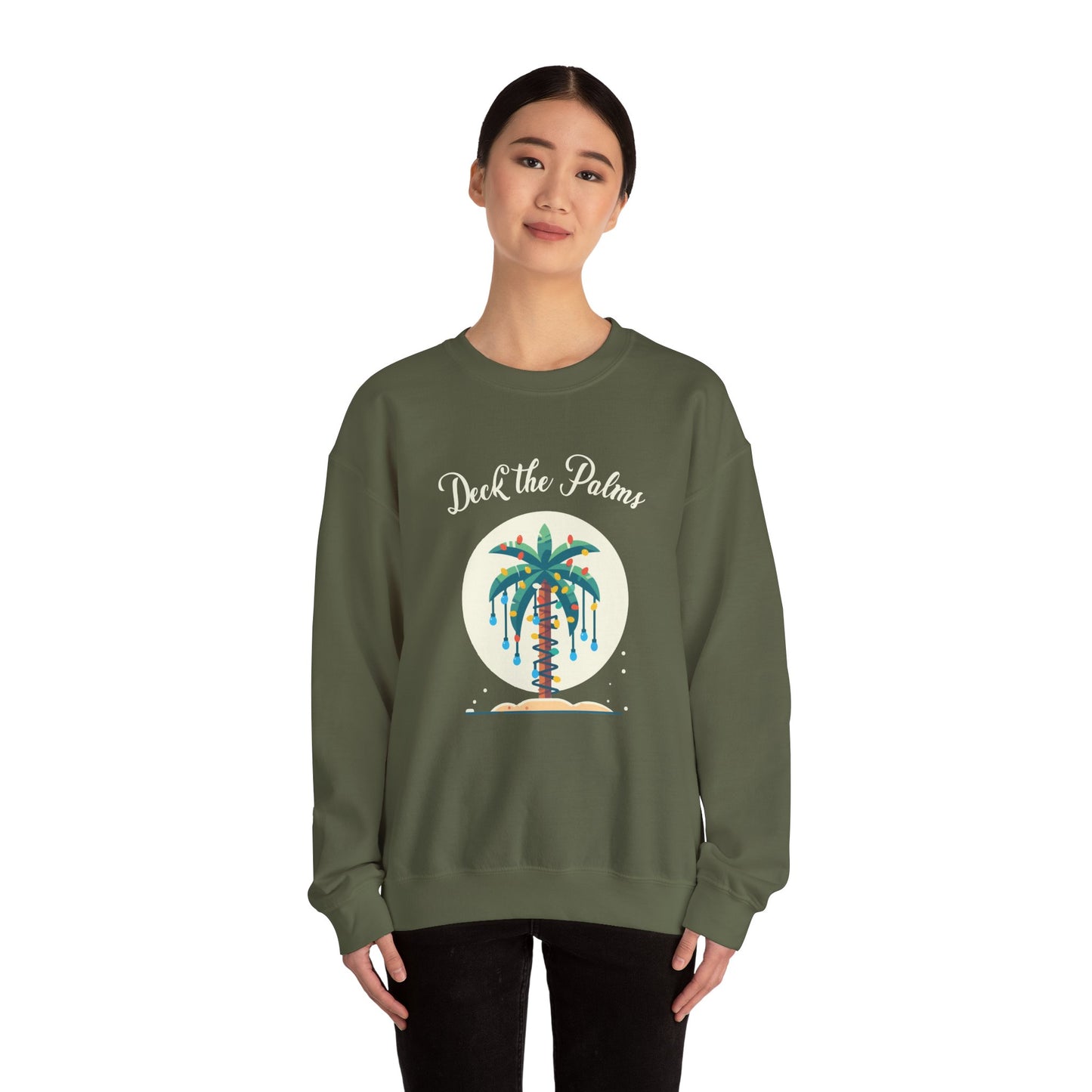 Unisex Crewneck Sweatshirt - Deck the Palms Design