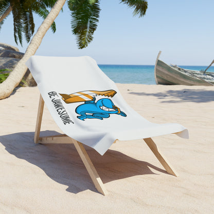 Be Jawesome (Shark Surfing) Beach Towel